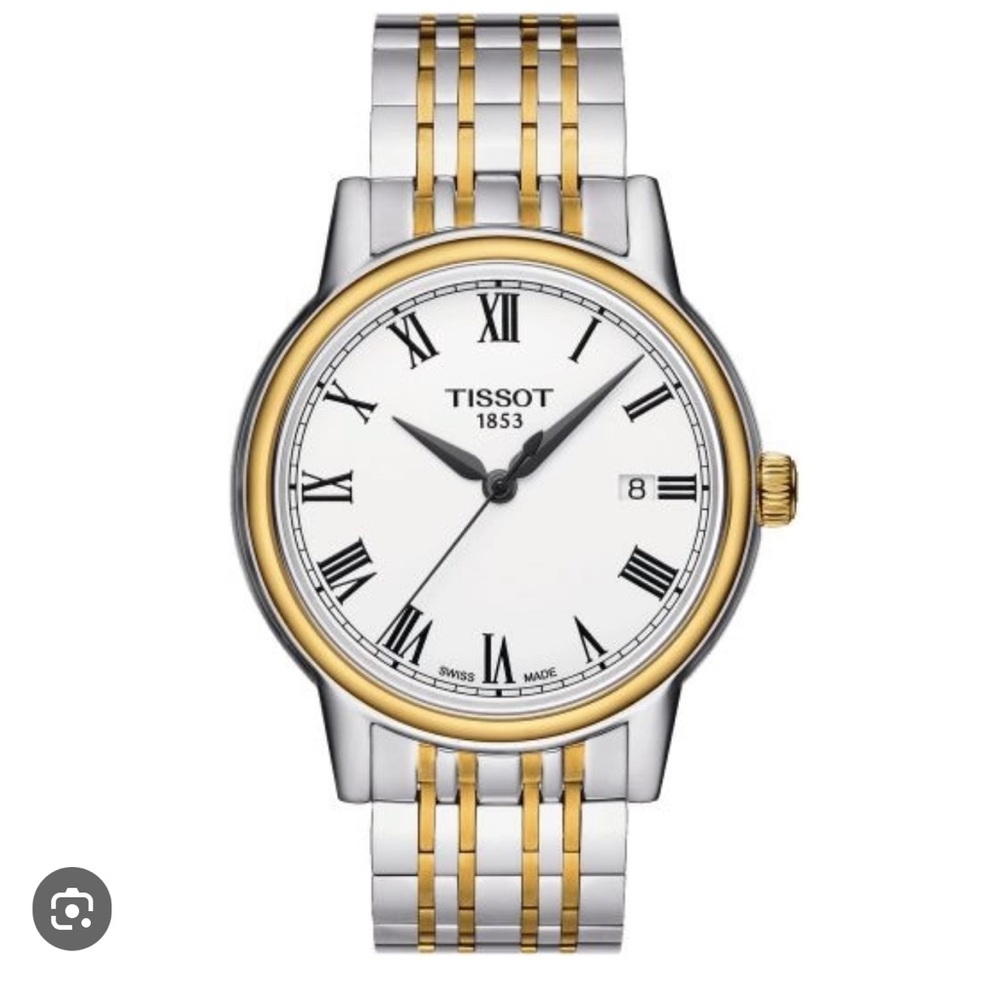 Men's Tissot Classic Carson white face stainless steel Watch. Brandnewnever worn